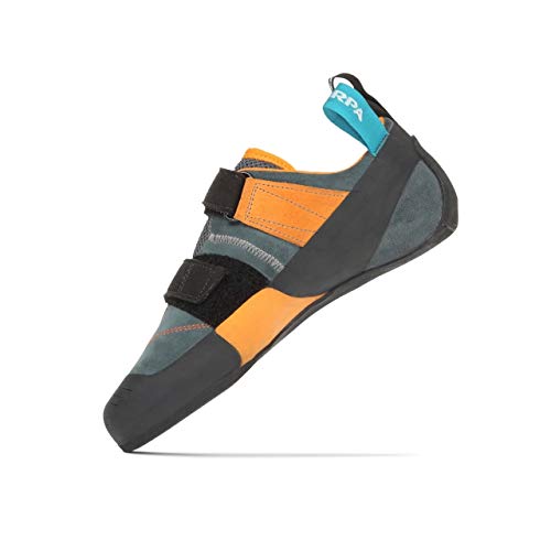 SCARPA Men's Force V Rock Climbing Shoes for Gym and Sport Climbing - Mangrove/Papaya - 9