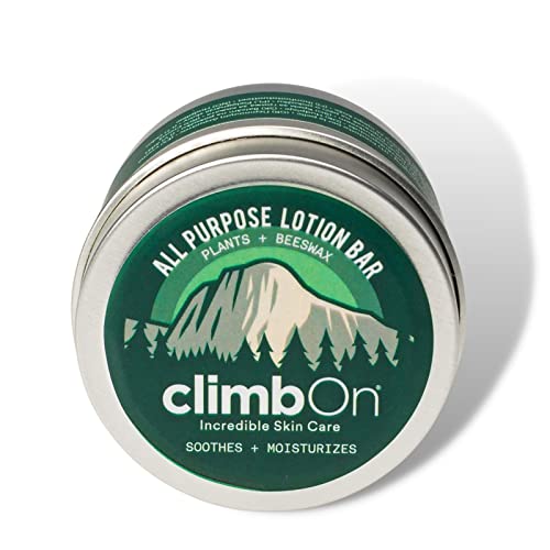 climbOn All Purpose Body Lotion Bar | All Natural Moisturizer for Dry Skin | Made From Plants and Organic Beeswax | Hand Cream for Rock Climbing | Original Scent (1 Oz Tin)