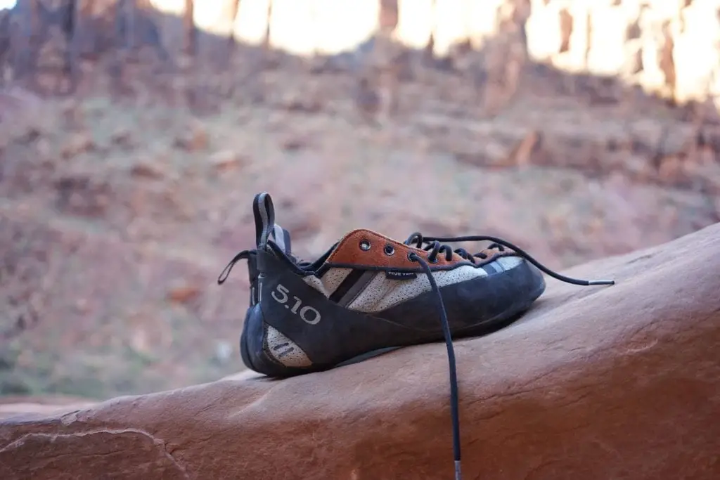 stretching rock climbing shoes